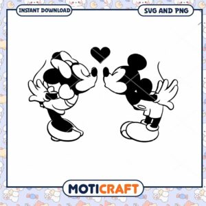 Vintage Mickey and Minnie Love SVG Cut File Download