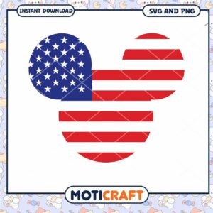 USA Flag Mickey Mouse SVG Clipart Instant Download Art USA Flag Mickey Mouse SVG Clipart Instant Download Art
