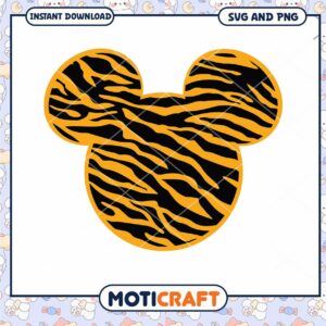 Tiger Print Mickey Mouse Head SVG Downloadable Art Tiger Print Mickey Mouse Head SVG Downloadable Art