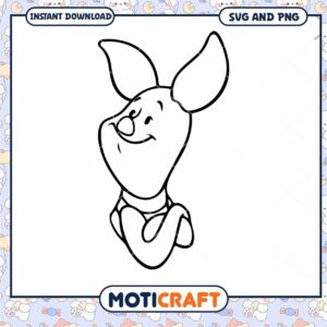 Sweet Piglet Character SVG Clipart for Instant Download