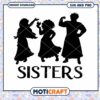 SVG Sisters Silhouette Art for Instant Download Print 2 SVG Sisters Silhouette Art for Instant Download Print