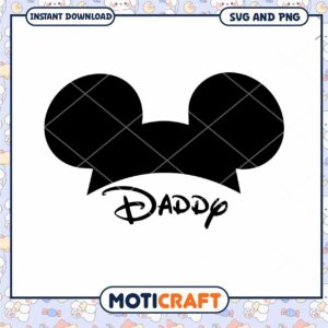 SVG Mickey Mouse Daddy Silhouette for Instant Download