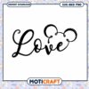 SVG Love Design with Mickey Mouse Ears Instant Download