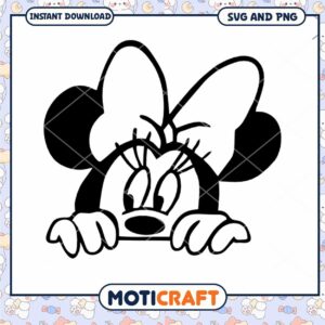 SVG Download Cute Minnie Mouse Outline Design Art File