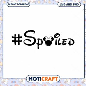 SVG Design of Spoiled Text with Cute Bow for Crafts