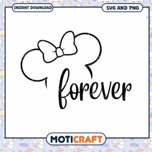 SVG Design Forever with Bow and Mouse Ears for Crafts