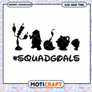 SVG Design Featuring Squad Goals with Disney Characters