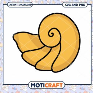 Stylized Yellow Shell SVG Design for Craft Projects