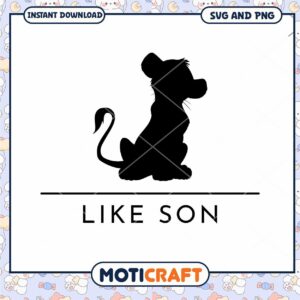 Stylish Like Son Silhouette Design for SVG PNG Print