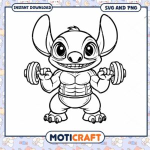 Strong Cartoon Character SVG Fitness Design Download