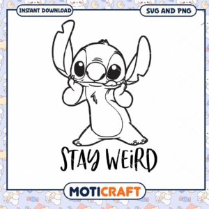 Stay Weird Cute Cartoon Character SVG Instant Download