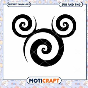 Spiral Mouse Ears SVG Graphic for Creative Projects