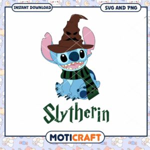 Slytherin Cute Stitch Character SVG Instant Download