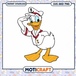 Saluting Sailor Duck SVG File for Fun Craft Projects