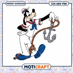 Sailor Goofy SVG Clipart for Instant Download Design Use