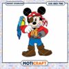 Pirate Mickey Mouse SVG Clipart with Parrot Design