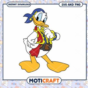 Pirate Donald Duck SVG for Instant Download Crafting