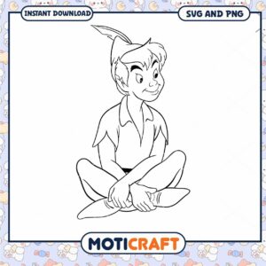 Peter Pan SVG Design for Instant Download Coloring Fun