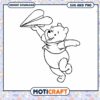 Paper Plane Flying Bear SVG Coloring Page Downloadable Art