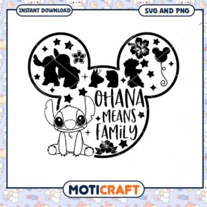 Ohana Means Family Mickey Mouse SVG Instant Download Art
