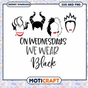 On Wednesdays We Wear Black SVG Design for Decals