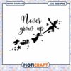Never Grow Up SVG File with Flying Children Design