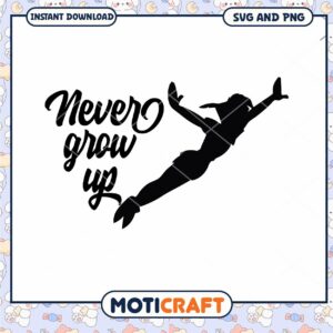 Never Grow Up Inspirational SVG Design for Crafts