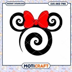 Minnie Mouse Swirl Design SVG for Crafts and Decor