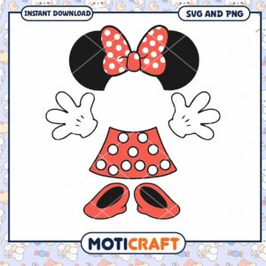 Minnie Mouse SVG Cute Polka Dot Dress for Crafting Fun