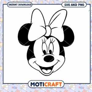 Minnie Mouse SVG Cute Bow PNG Instant Download Fun Art