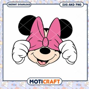 Minnie Mouse SVG Cute Bow Design for Instant Download