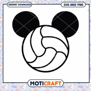 Mickey Mouse Volleyball Silhouette SVG Digital Download