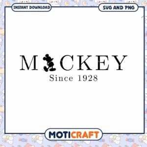 Mickey Mouse Vintage SVG Design Download Since 1928
