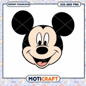 Mickey Mouse SVG Face Design for Craft Projects Download