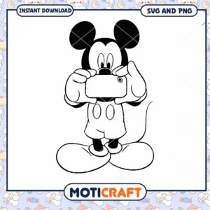 Mickey Mouse SVG Camera Design Cute Instant Download Art