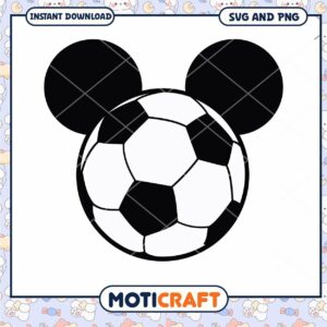 Mickey Mouse Soccer Ball SVG Clipart for Kids Crafts