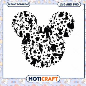 Mickey Mouse Silhouette Disney Characters SVG Download
