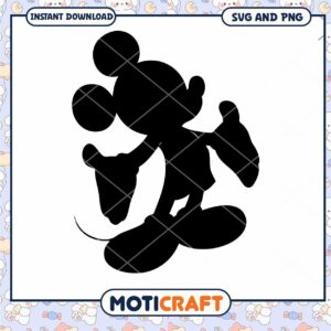 Mickey Mouse Silhouette SVG Clipart for Craft Projects