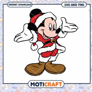 Mickey Mouse Santa SVG File for Holiday Crafts Download