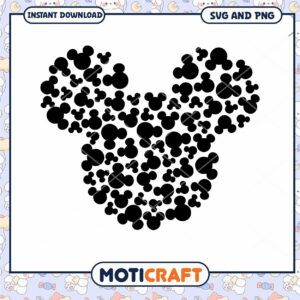 Mickey Mouse Silhouette Cluster SVG Instant Download Art