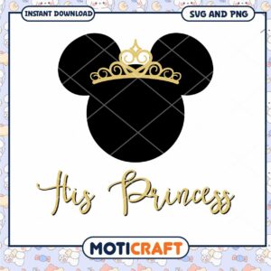 Mickey Mouse Princess Crown SVG for Kids Crafts