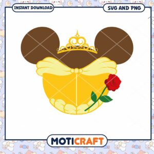 Mickey Mouse Princess SVG Design for Instant Download