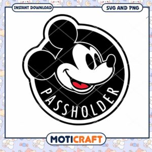 Mickey Mouse Passholder SVG Clipart for Instant Download Design