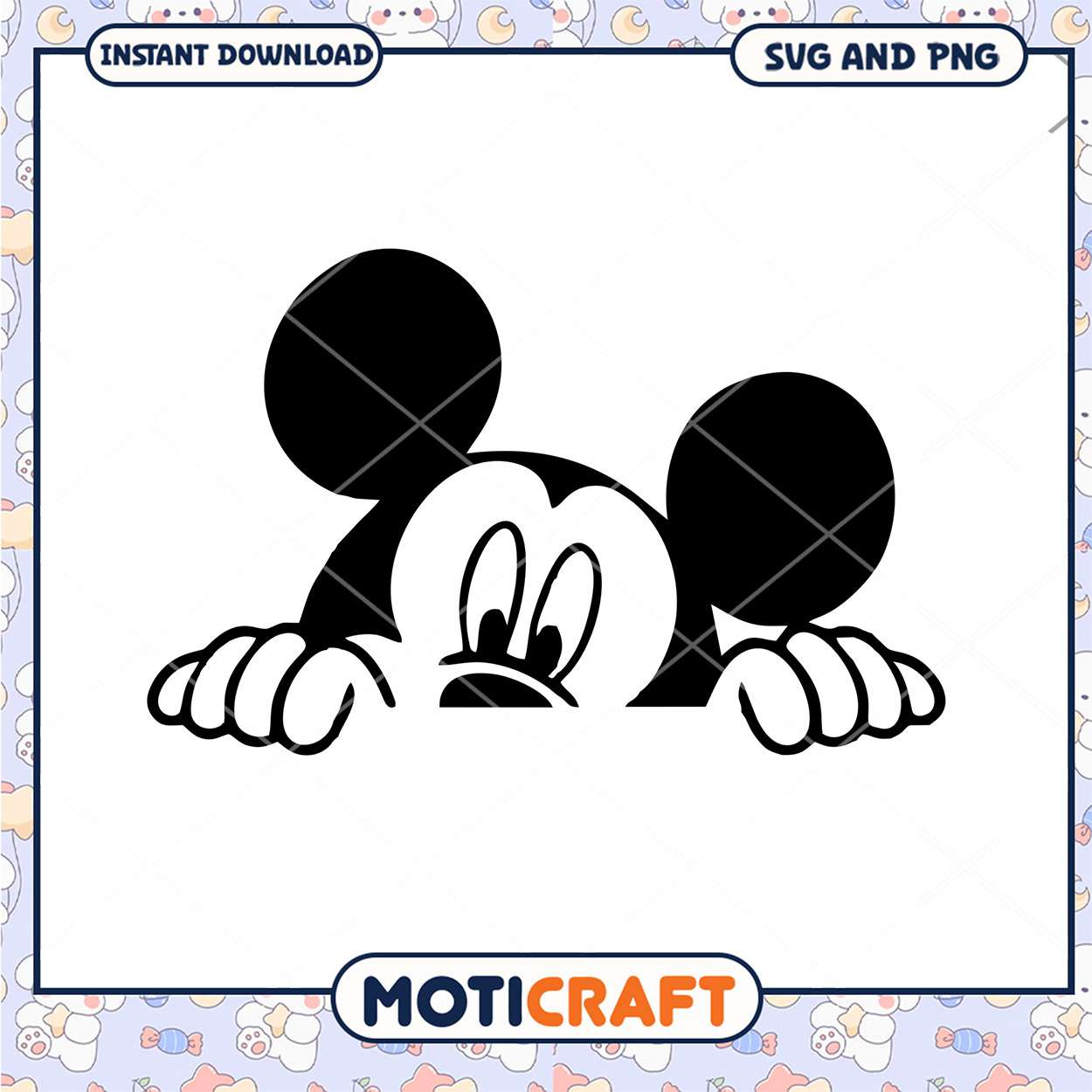 Mickey Mouse Peeking SVG Cut File for Craft Projects Mickey Mouse Peeking SVG Cut File for Craft Projects