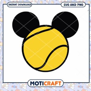 Mickey Mouse Inspired Tennis Ball SVG Clipart Design