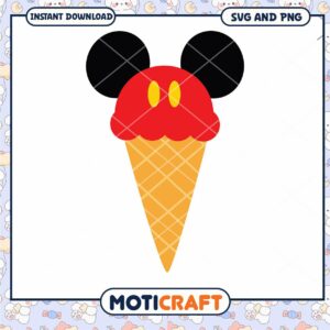 Mickey Mouse Ice Cream Cone SVG Clipart for Downloads