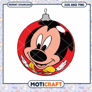 Mickey Mouse Holiday Ornament SVG Instant Download Art
