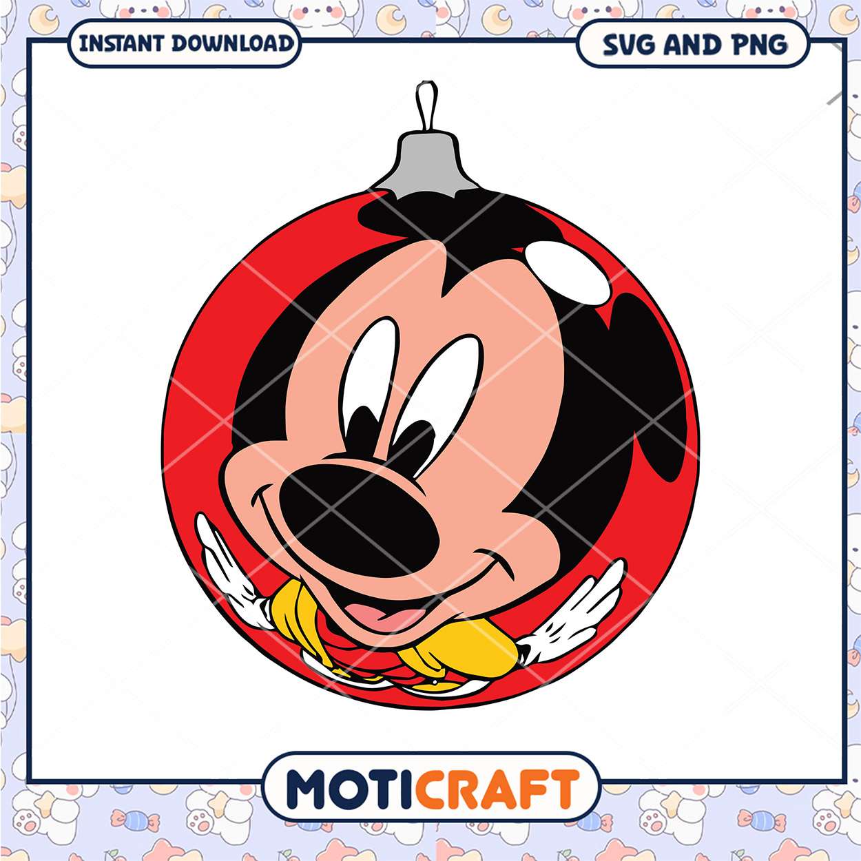 Mickey Mouse Holiday Ornament SVG Instant Download Art Mickey Mouse Holiday Ornament SVG Instant Download Art