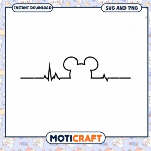 Mickey Mouse Heartbeat SVG Instant Download Artwork
