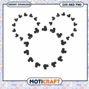 Mickey Mouse Heart Shape SVG Download for Crafts